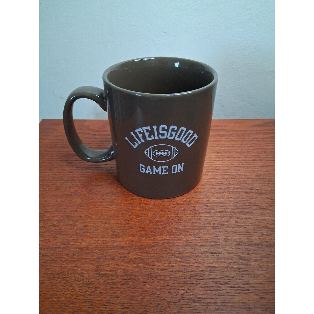 Life Is Good HOME Signature Brown 'Game On' Football Mug